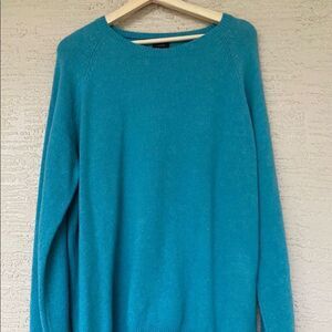 J. CREW  Blue 100% LAMBSWOOL Long Sleeve SWEATER~ Women's  Size XL